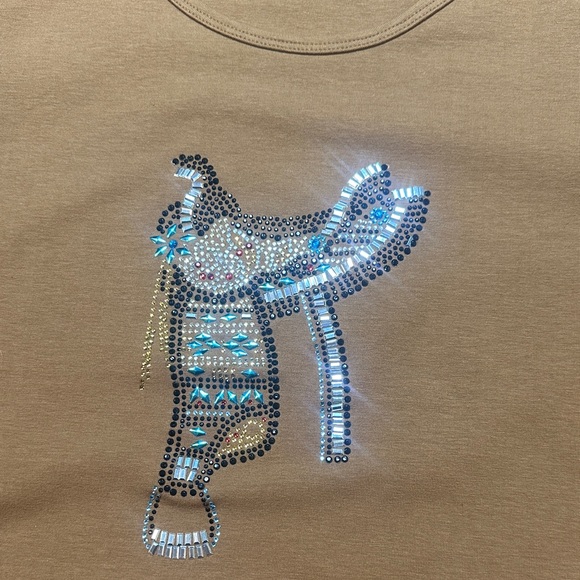 Bit & Bridle Brown Embellished Tank Top - Picture 2 of 3